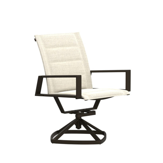 OW Lee Arc Padded Sling Swivel Rocker Dining Chair
