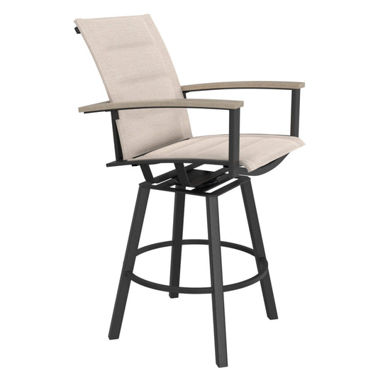 OW Lee Padded Sling Swivel Bar Stool