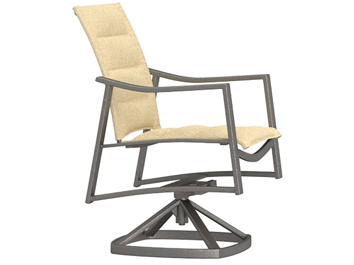 OW Lee Avana Padded Sling Aluminum Swivel Rocker Dining Arm Chair