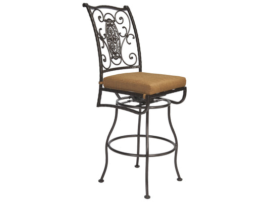 OW Lee San Cristobal Wrought Iron Cushion Bar Stool