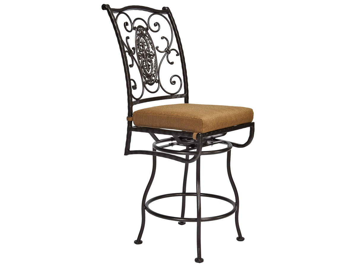 OW Lee San Cristobal Wrought Iron Cushion Counter Stool