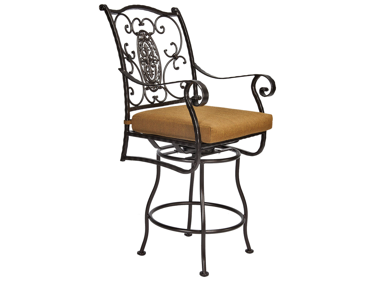 OW Lee San Cristobal Wrought Iron Cushion Counter Stool