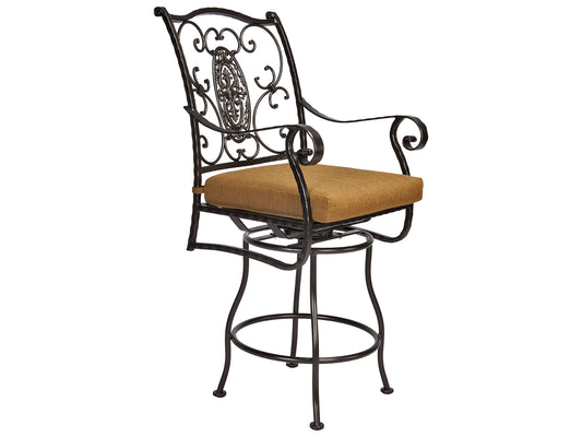 OW Lee San Cristobal Wrought Iron Cushion Counter Stool