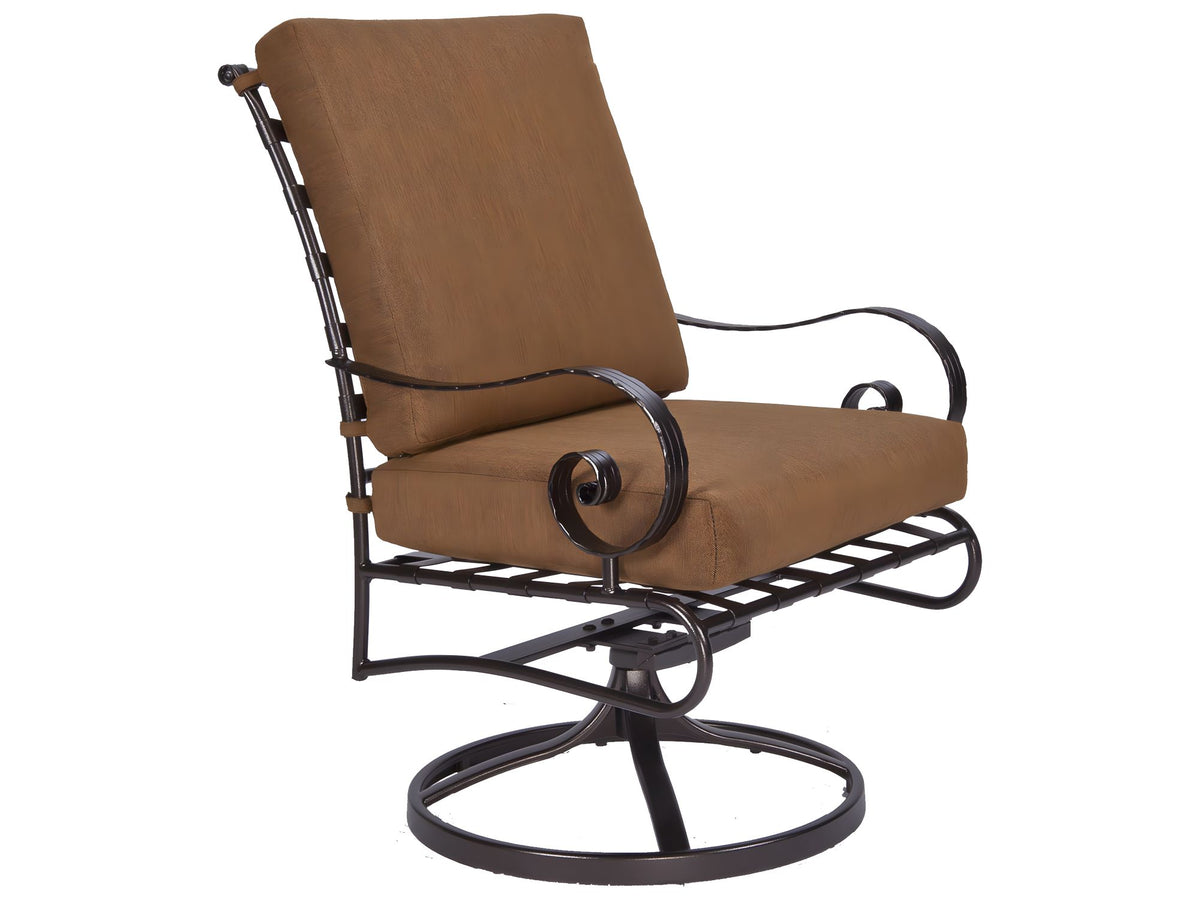 OW Lee Classico-W Wide Arms Wrought Iron Club Dining Swivel Rocker