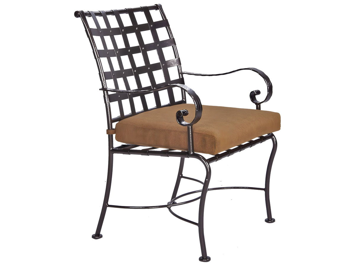 OW Lee Classico-Wide Arms Wrought Iron Dining Arm Chair