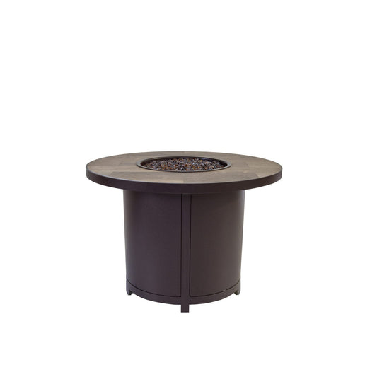 OW Lee Santorini 36" Round Chat Height Fire Pit Table