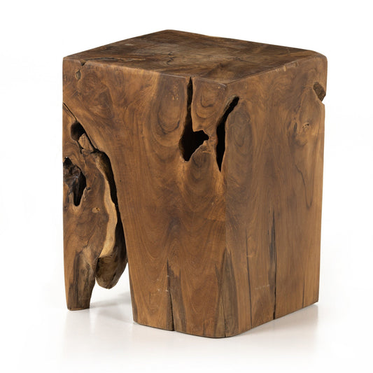 Four Hands 227026-003 Teak Square Stool - Aged Natural Teak