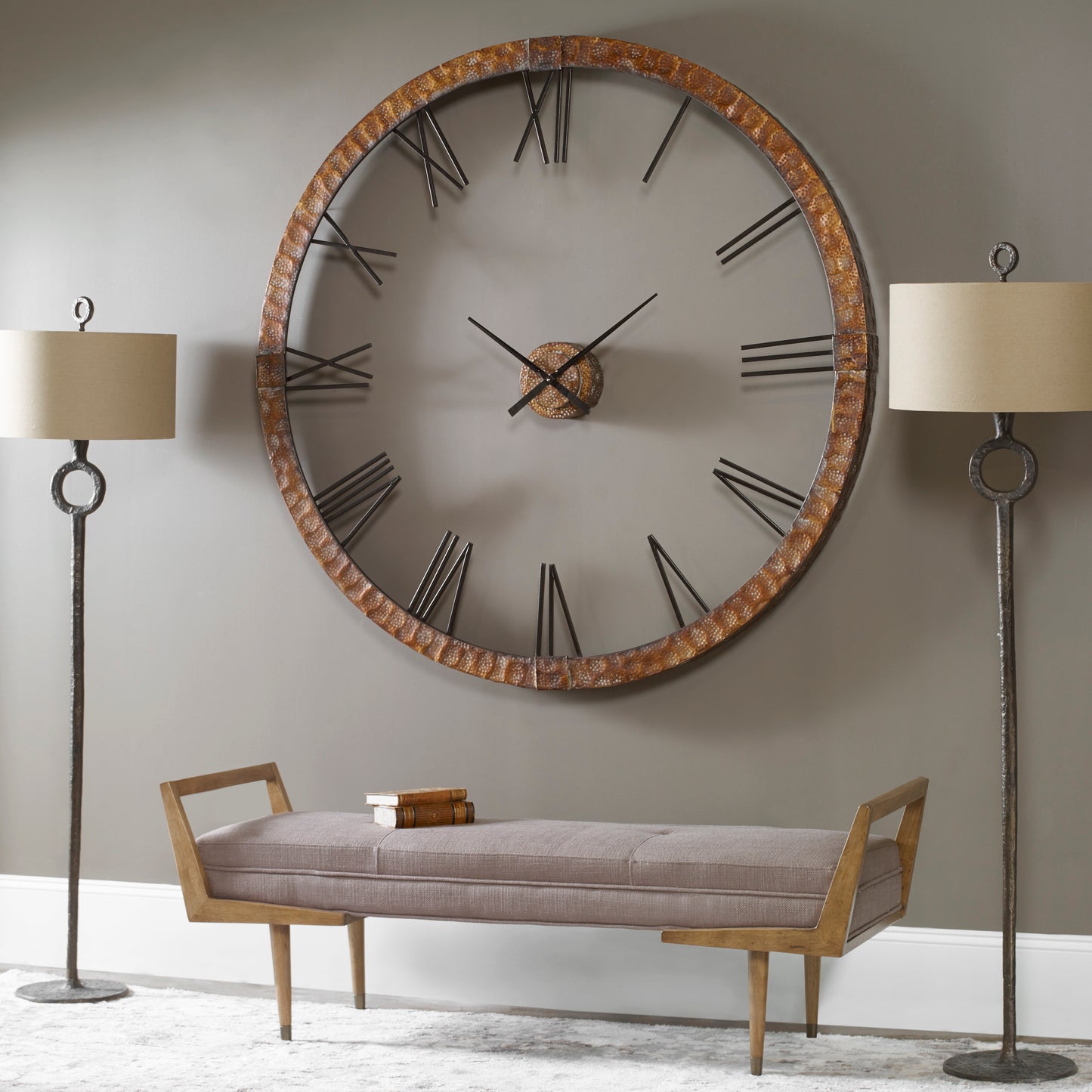 Uttermost 06655 Amarion 60" Copper Wall Clock