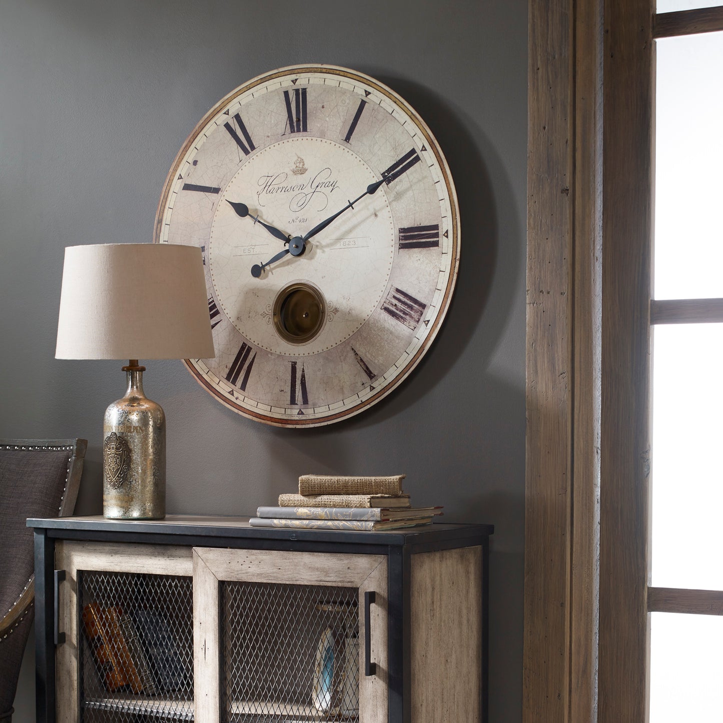 Uttermost 06033 Harrison Gray 30" Clock