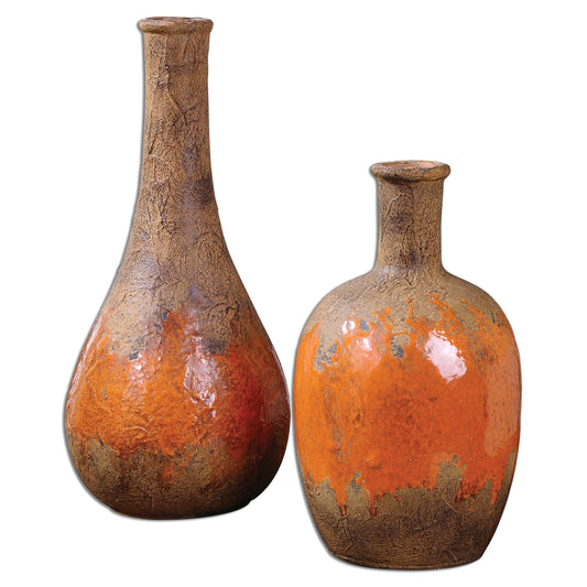 Uttermost 19825 Kadam Ceramic Vases S/2