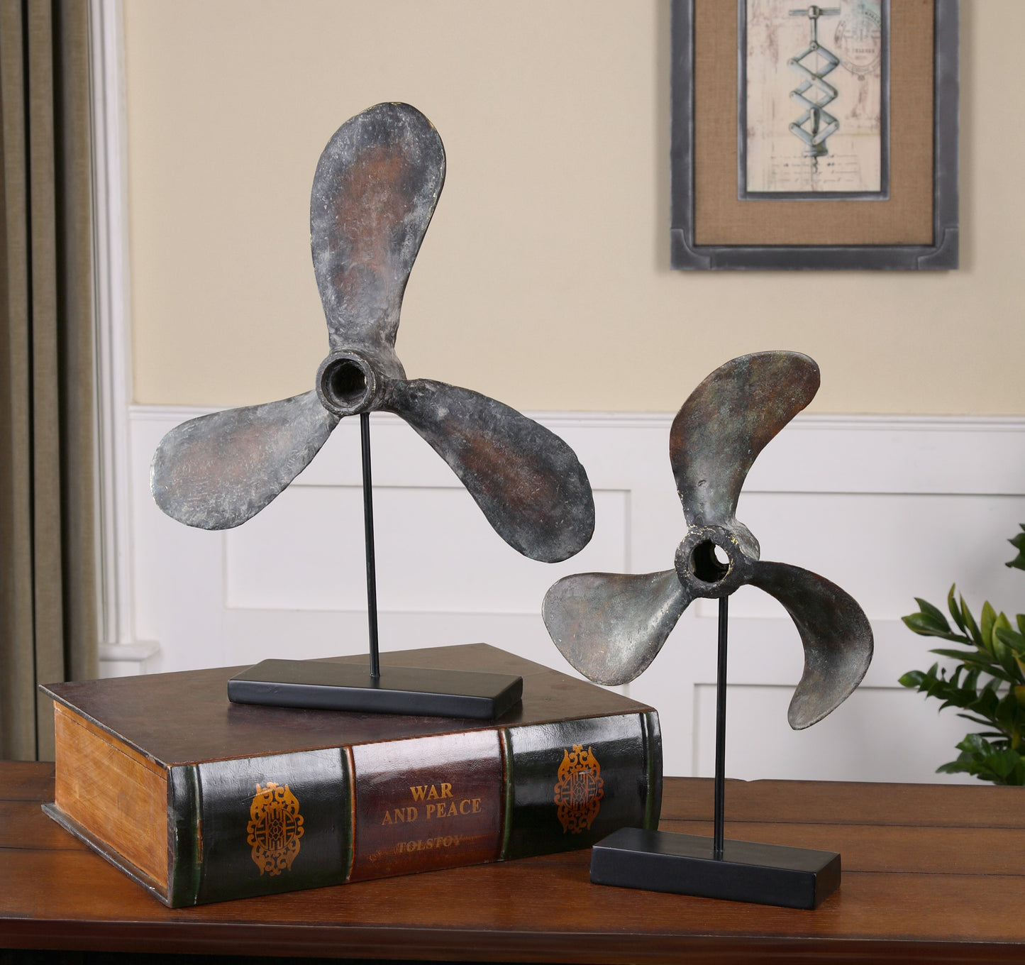 Uttermost 19947 Propellers Rust Sculptures, S/2