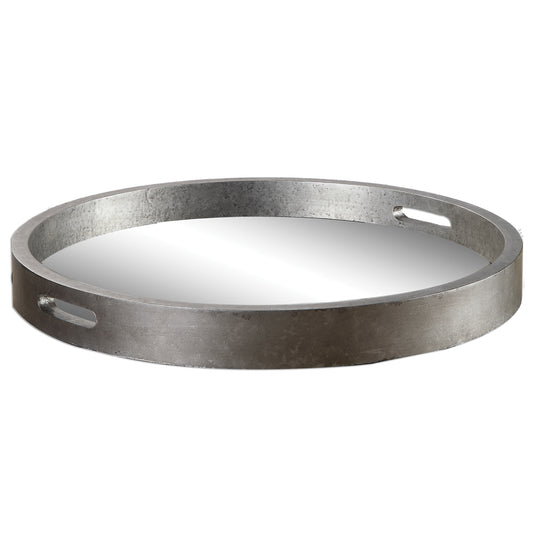 Uttermost 19997 Bechet Round Silver Tray