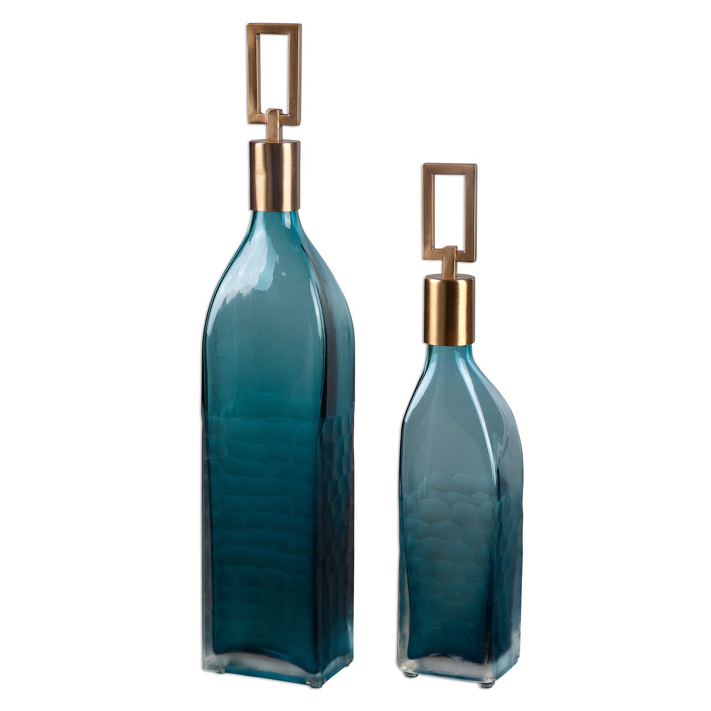 Uttermost 20076 Annabella Teal Glass Bottles, S/2