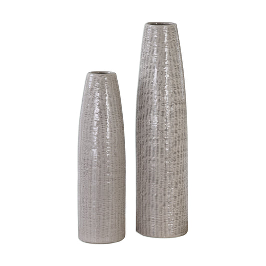 Uttermost 20156 Sara Textured Ceramic Vases S/2