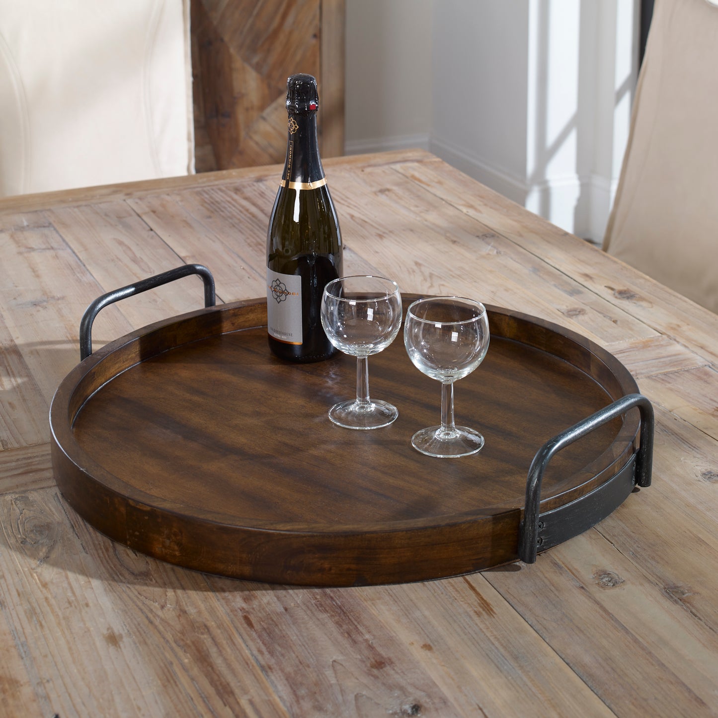 Uttermost 18749 Reine Round Wooden Tray