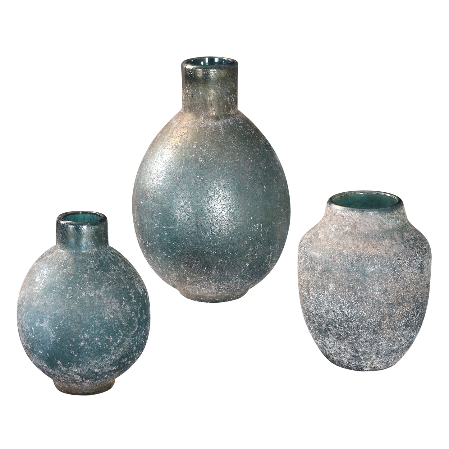 Uttermost 18844 Mercede Weathered Blue-Green Vases S/3
