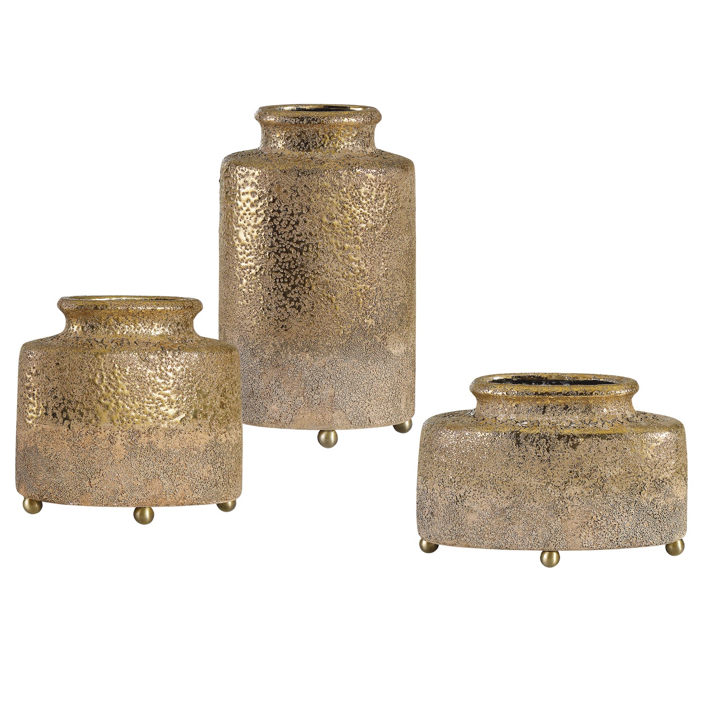 Uttermost 18924 Kallie Metallic Golden Vessels S/3