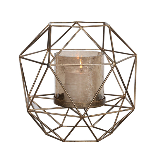 Uttermost 18952 Myah Geometric Gold Candleholder