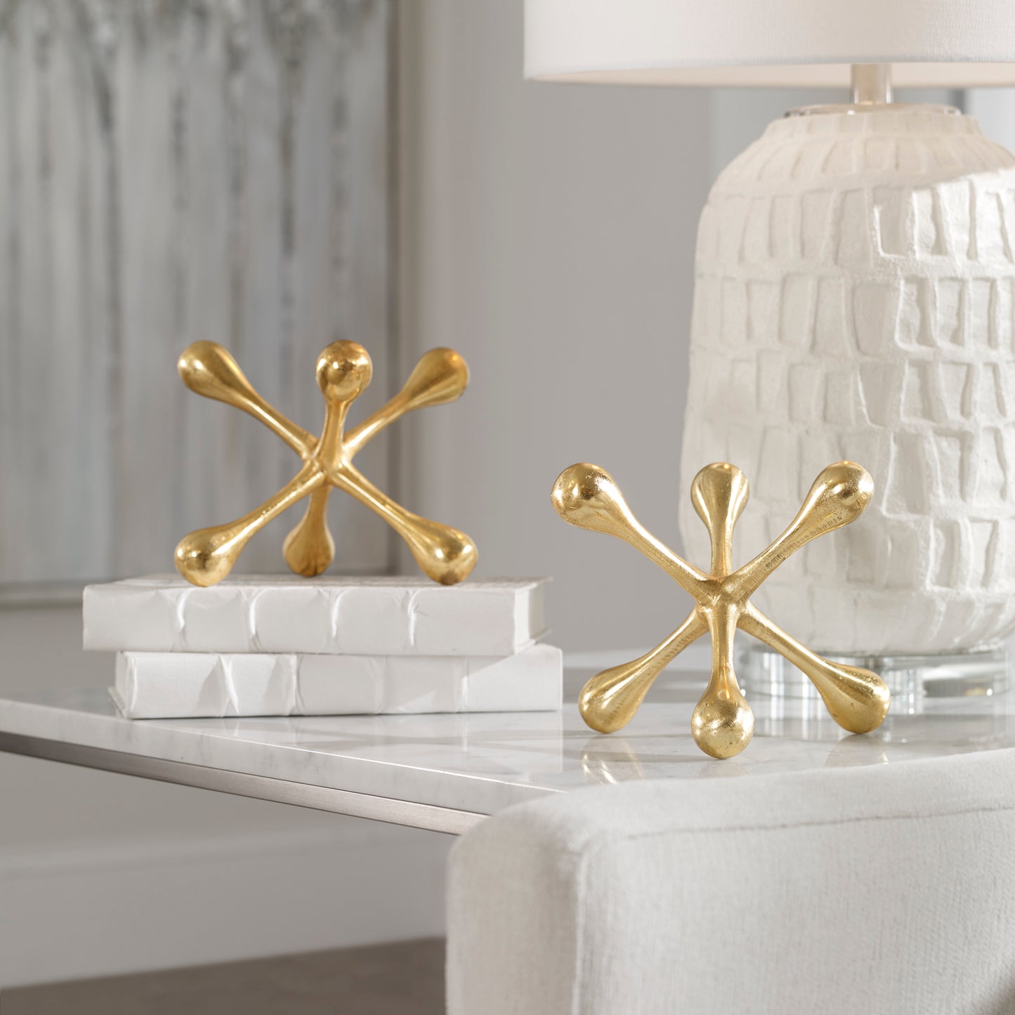 Uttermost 18964 Harlan Brass Objects Set/2