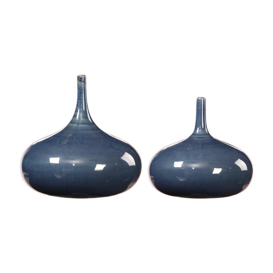 Uttermost 18988 Zayan Blue Vases, S/2