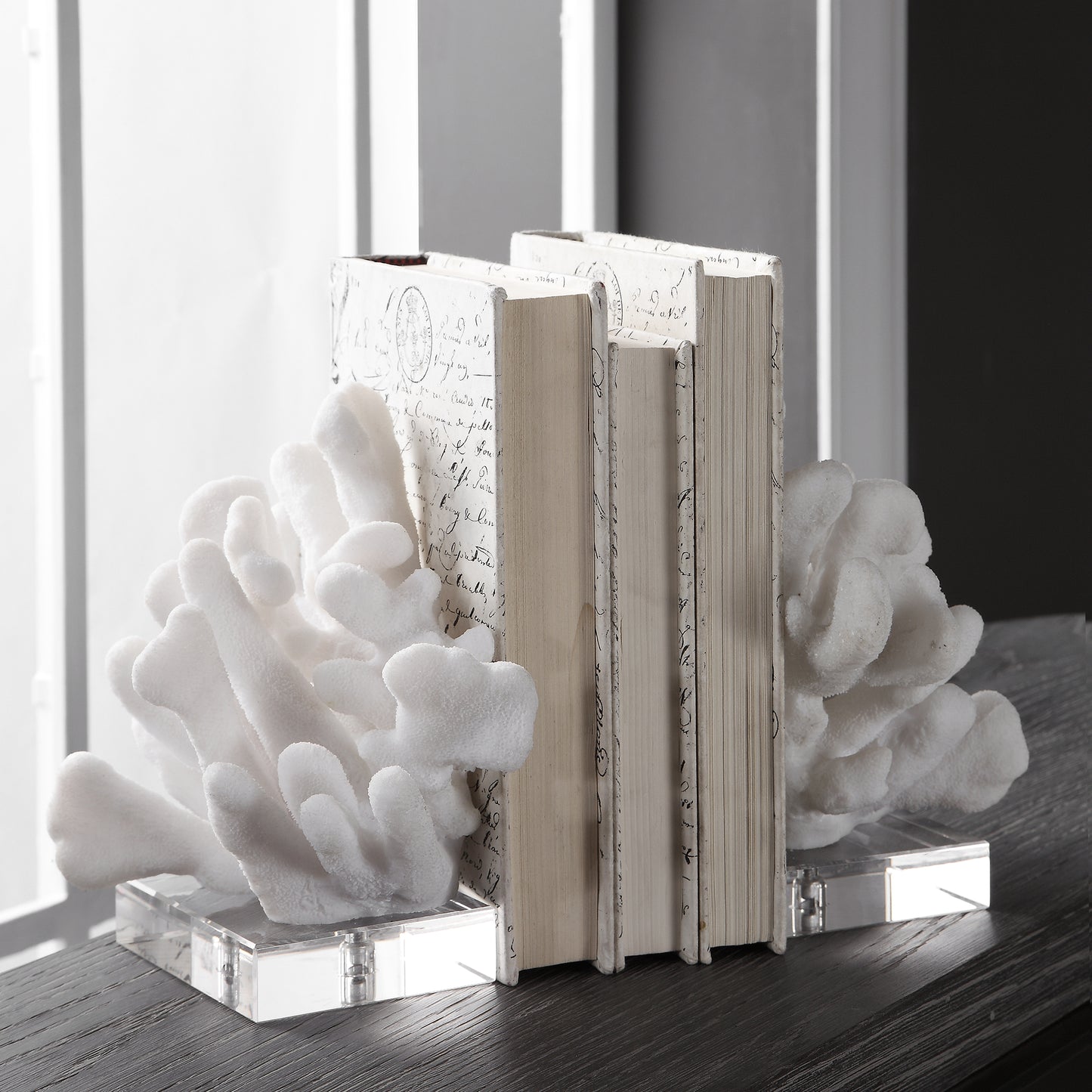 Uttermost 17549 Charbel White Bookends, Set/2