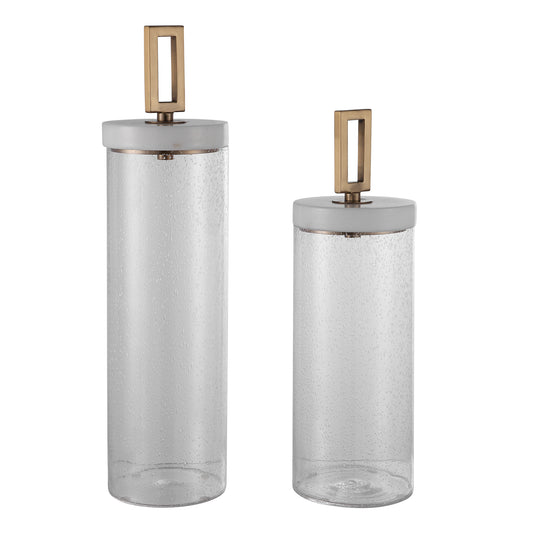Uttermost 17545 Hayworth Seeded Glass Containers, Set/2