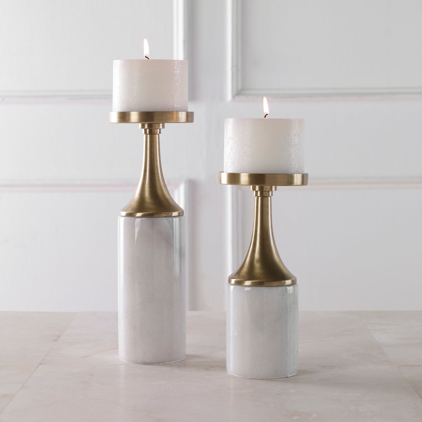Uttermost 17546 Castiel Marble Candleholders, Set/2