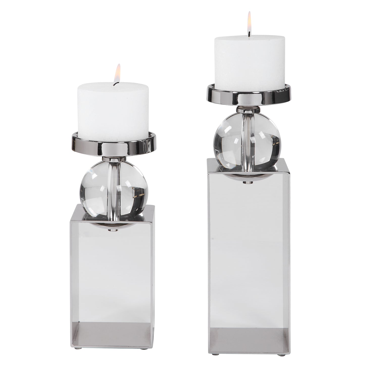 Uttermost 17561 Lucian Nickel Candleholders, Set/2