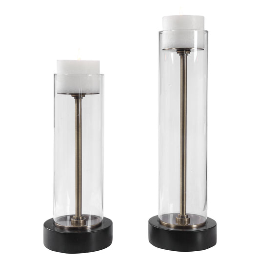 Uttermost 17552 Charvi Glass Candleholders, Set/2