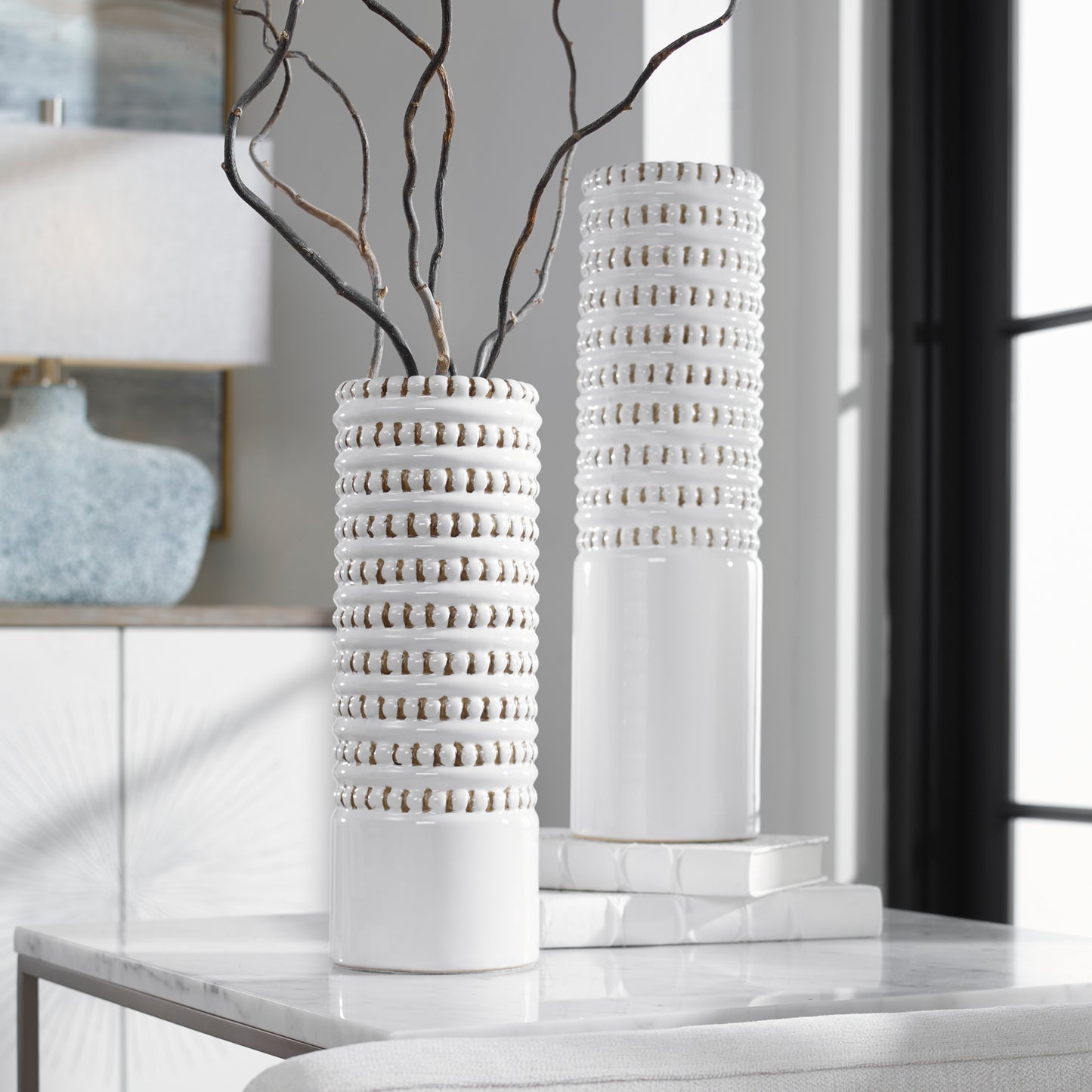 Uttermost 17570 Angelou White Vases, Set/2