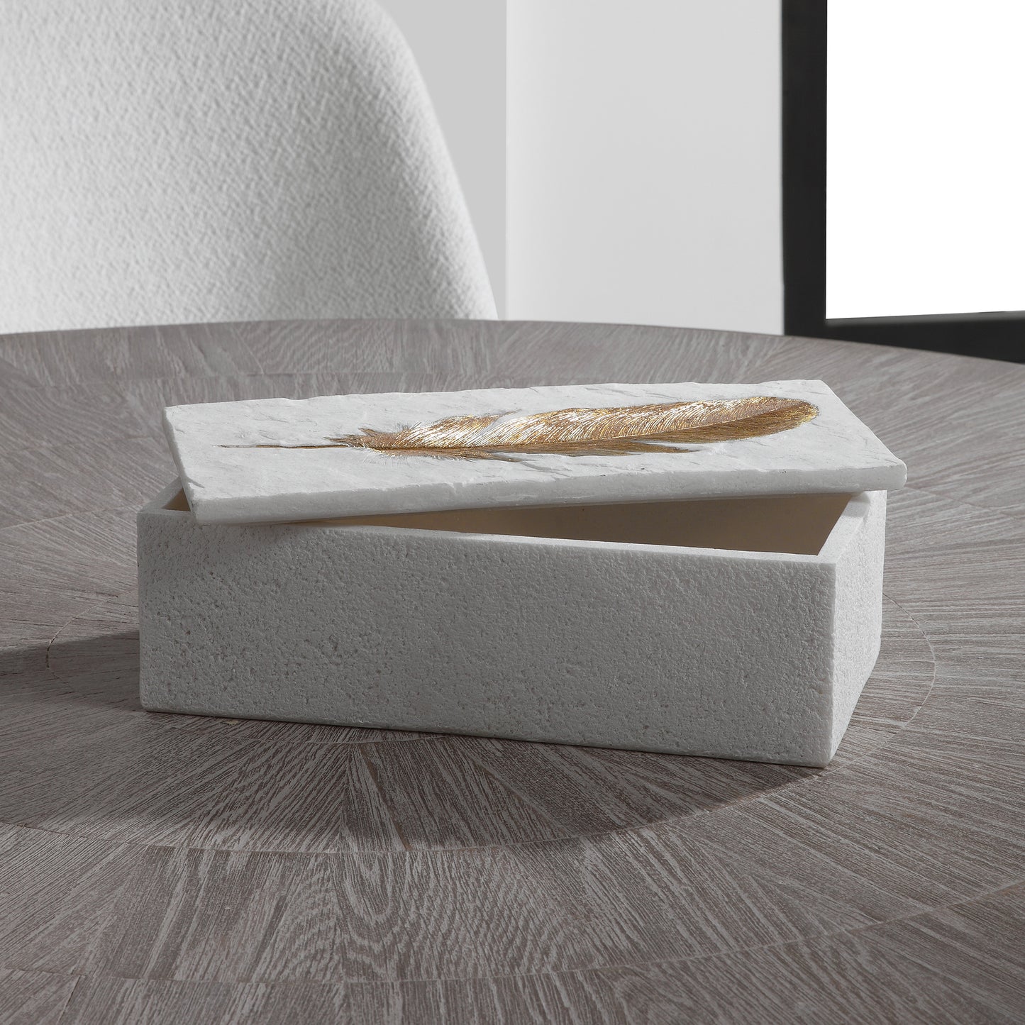 Uttermost 17724 Nephele White Stone Box