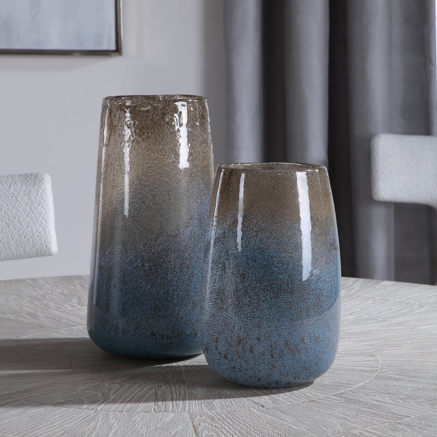 Uttermost 17762 Ione Seeded Glass Vases, S/2
