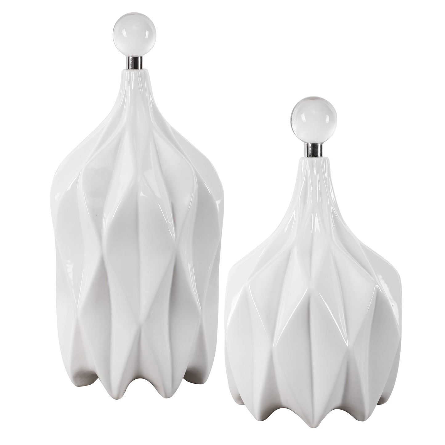 Uttermost 17868 Klara White Bottles, S/2