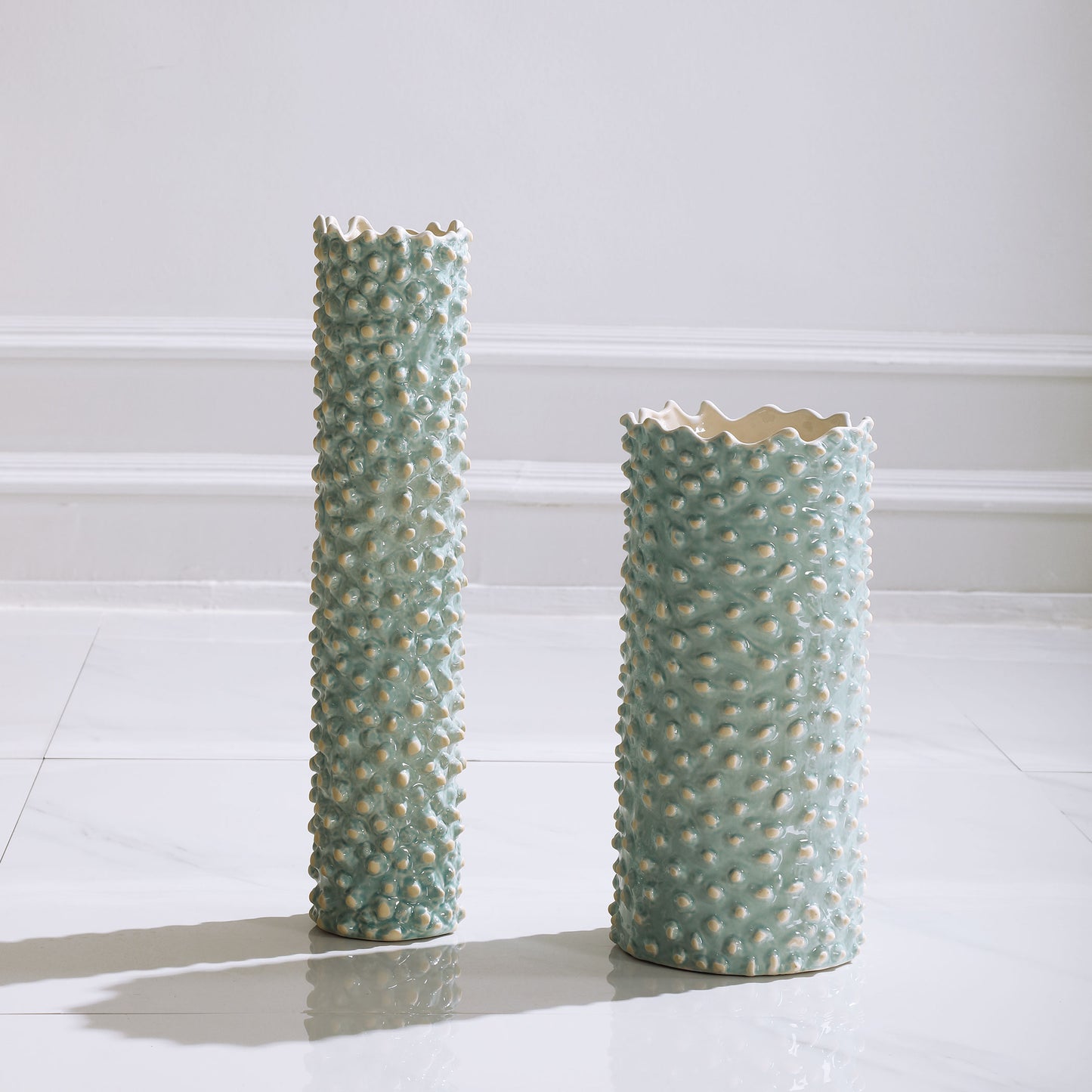 Uttermost 17876 Ciji Aqua Ceramic Vases, S/2
