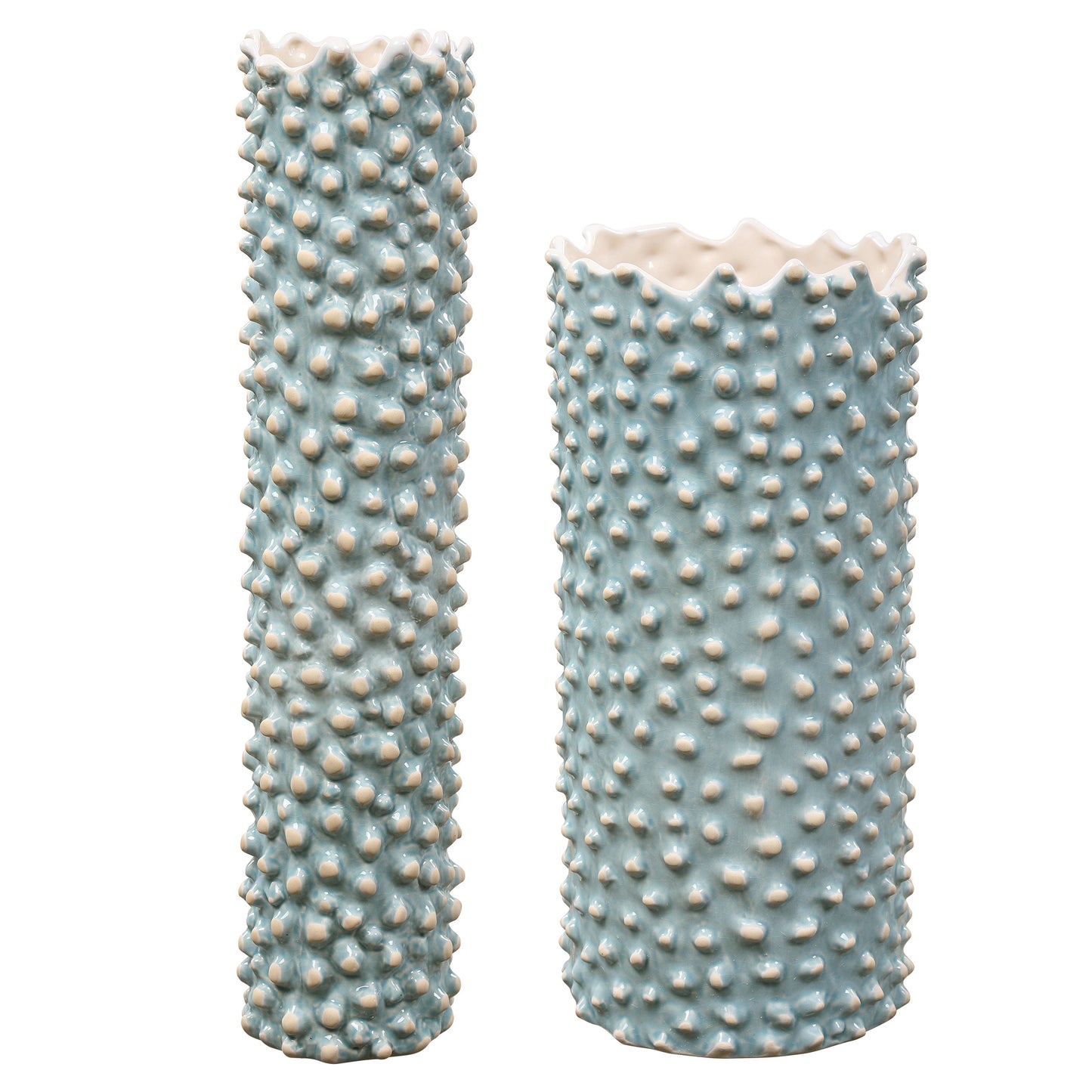 Uttermost 17876 Ciji Aqua Ceramic Vases, S/2