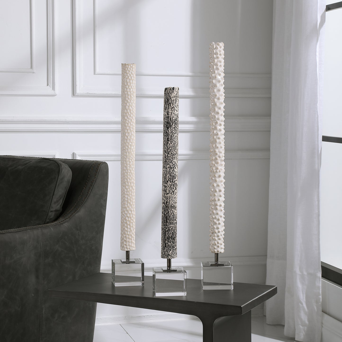 Uttermost 17869 Makira Cylindrical Sculptures, S/3