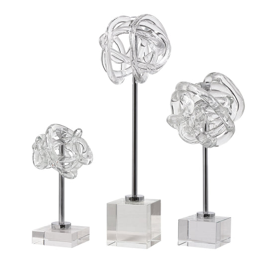 Uttermost 17835 Neuron Glass Table Top Sculptures, S/3