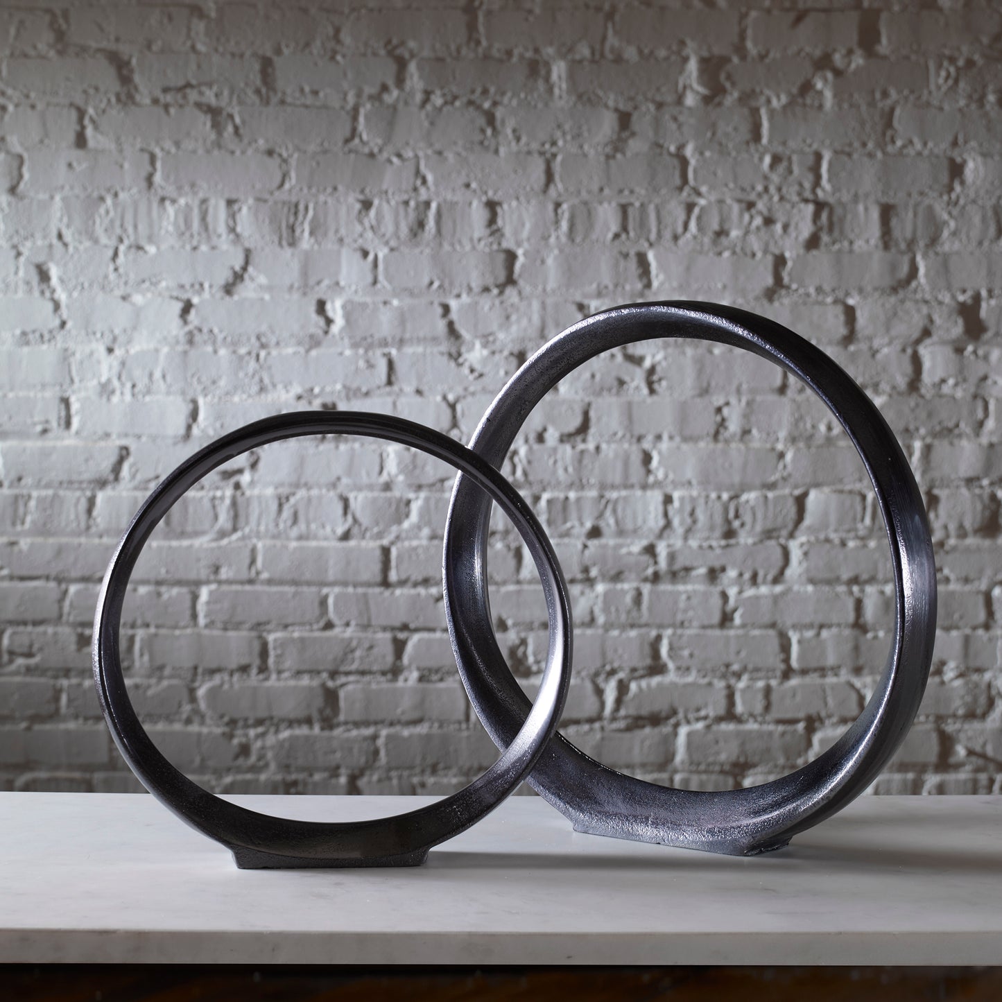 Uttermost 17913 Orbits Black Ring Sculptures, S/2