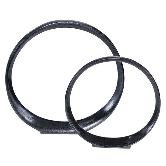 Uttermost 17913 Orbits Black Ring Sculptures, S/2