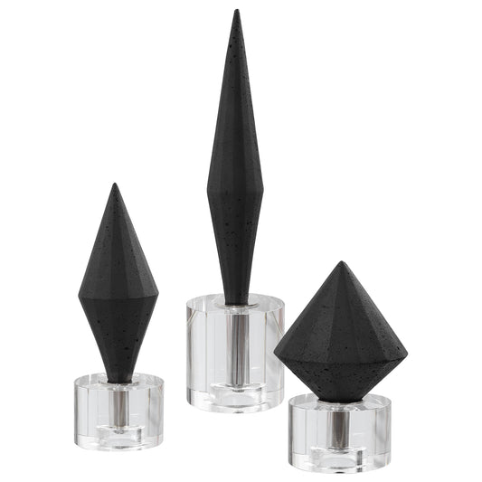 Uttermost 17916 Alize Black Sculptures,, S/3