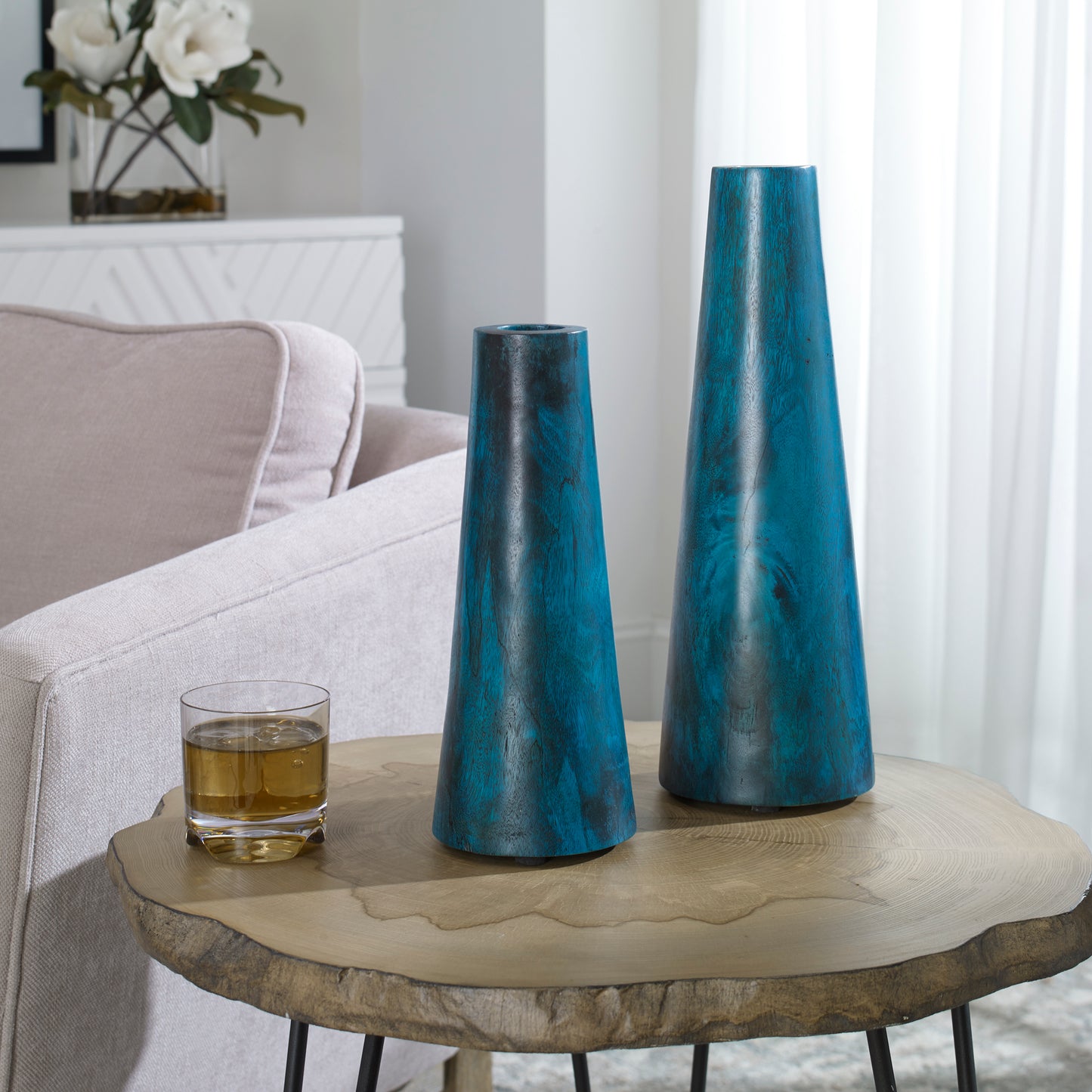 Uttermost 17947 Mambo Blue Vases, S/2