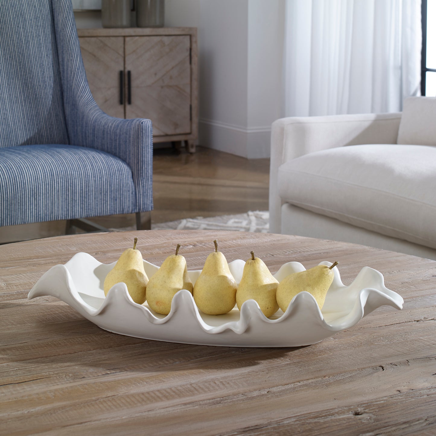 Uttermost 17965 Ruffled Feathers Modern White Bowl