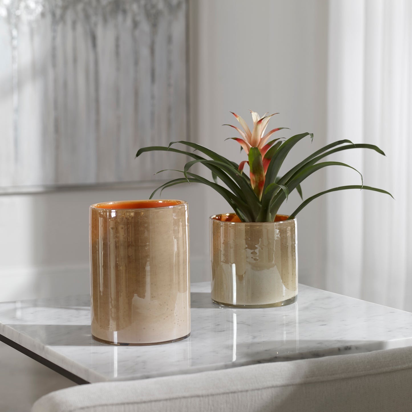 Uttermost 17976 Tangelo Beige Orange Vases, S/2