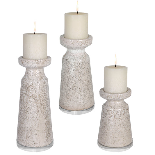 Uttermost 17966 Kyan Ceramic Candleholders, S/3