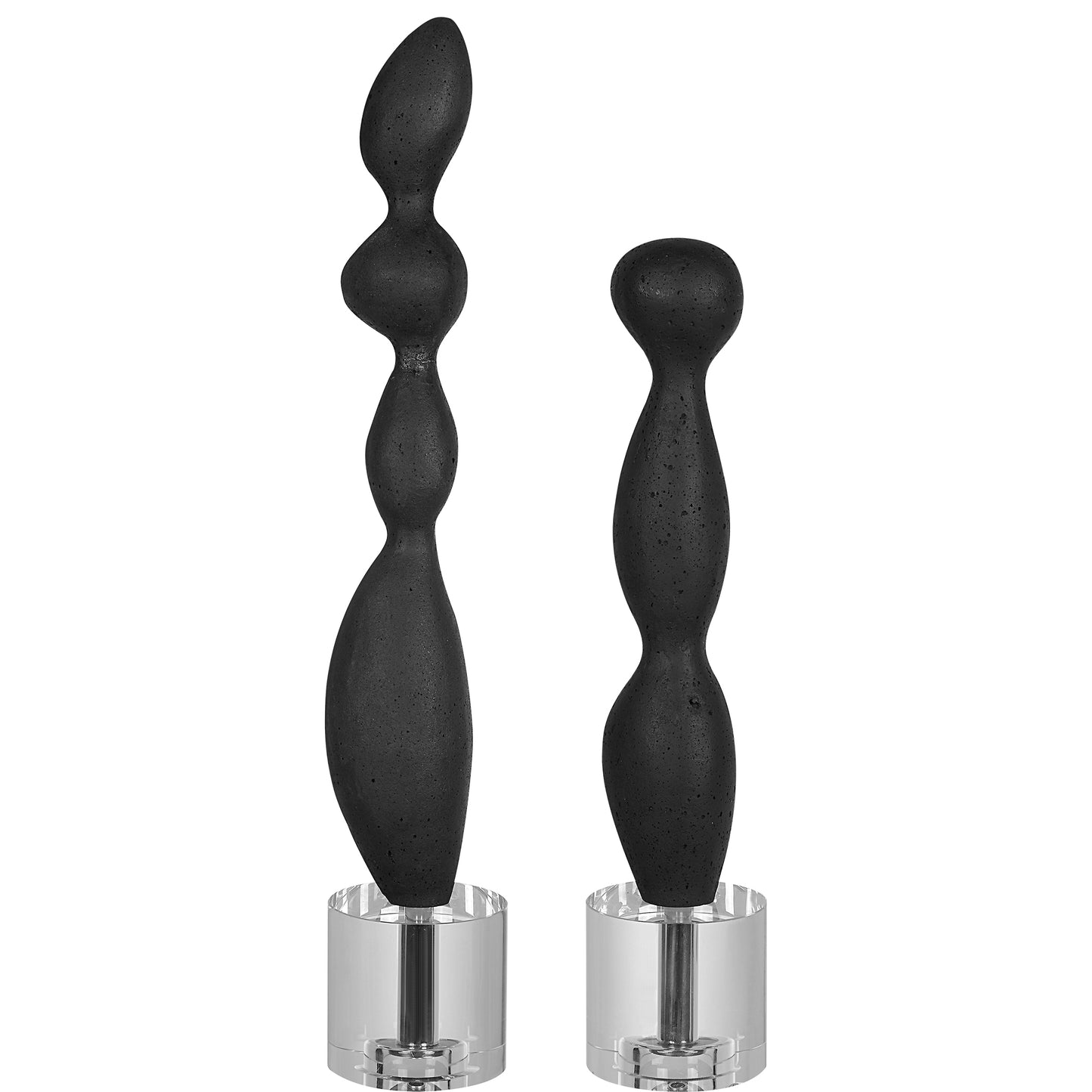 Uttermost 17972 Koa Black Marble Sculptures, S/2