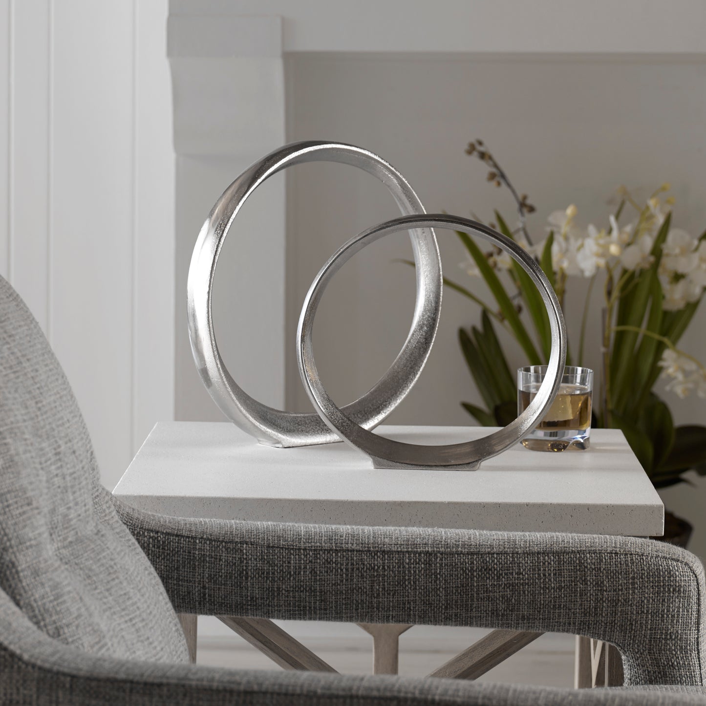 Uttermost 17985 Orbits Nickel Ring Sculptures, S/2