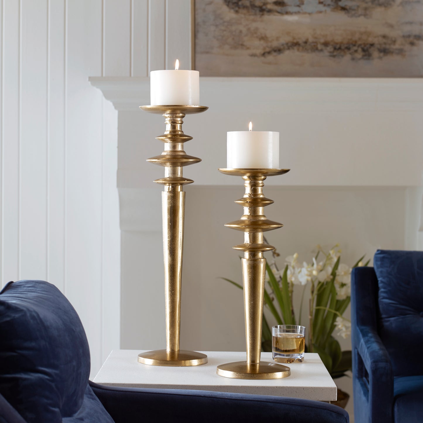 Uttermost 17988 Highclere Gold Candleholders, S/2