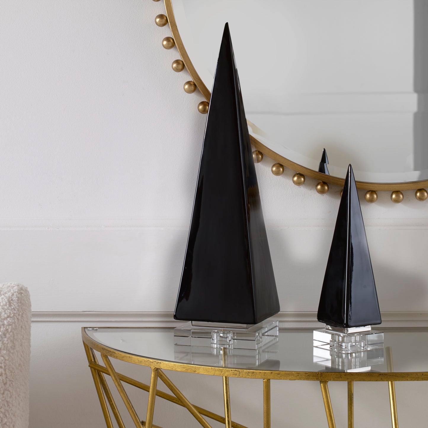 Uttermost 18007 Great Pyramids Sculpture In Black, S/2
