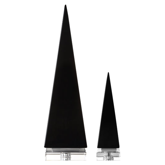 Uttermost 18007 Great Pyramids Sculpture In Black, S/2
