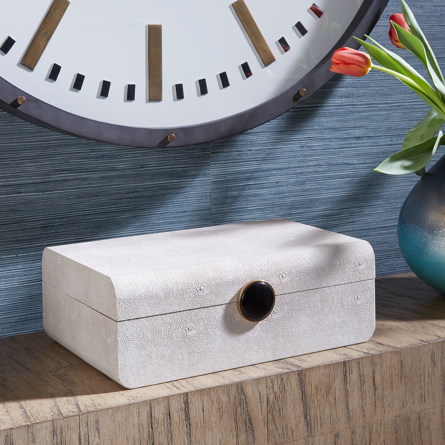 Uttermost 17995 Lalique White Shagreen Box